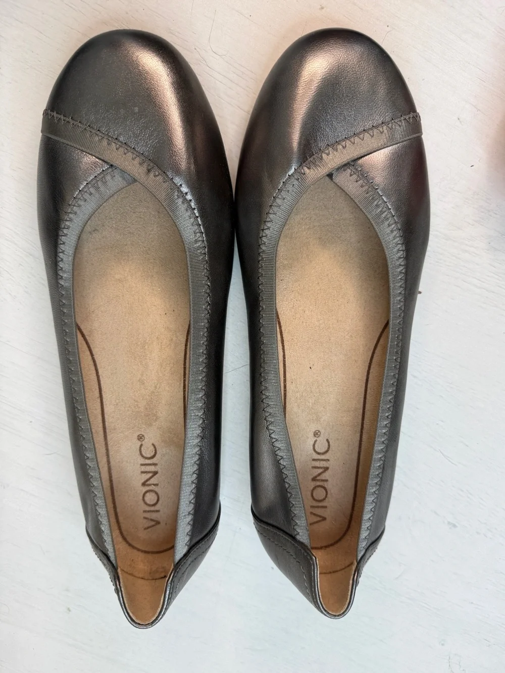 Vionic Spark Caroll Classic Ballet Flat Metallic Women’s Shoes Size 7